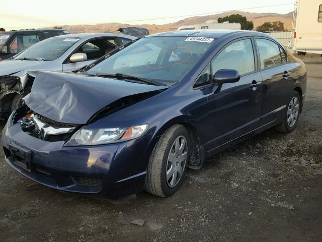 2HGFA16509H507426 - 2009 HONDA CIVIC LX BLUE photo 2