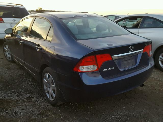 2HGFA16509H507426 - 2009 HONDA CIVIC LX BLUE photo 3