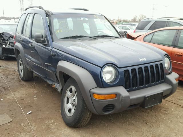 1J4GL48K44W231578 - 2004 JEEP LIBERTY SP BLUE photo 1