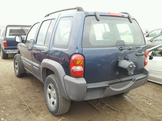 1J4GL48K44W231578 - 2004 JEEP LIBERTY SP BLUE photo 3