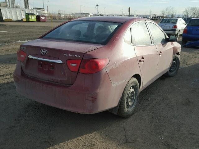 KMHDU4BD2AU994542 - 2010 HYUNDAI ELANTRA BL RED photo 4