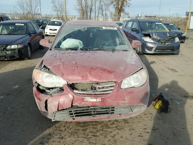 KMHDU4BD2AU994542 - 2010 HYUNDAI ELANTRA BL RED photo 9