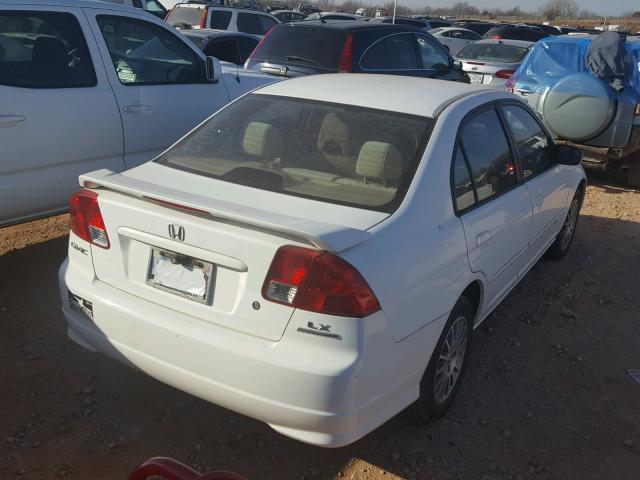 2HGES16595H563240 - 2005 HONDA CIVIC LX WHITE photo 4