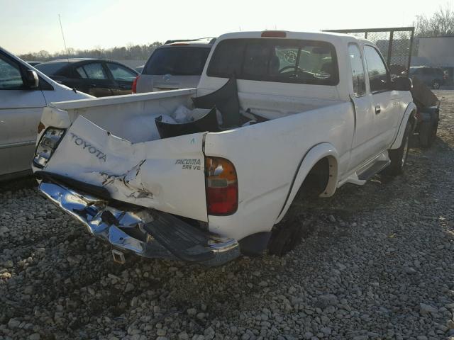 4TAWN72N4YZ628367 - 2000 TOYOTA TACOMA XTR WHITE photo 4