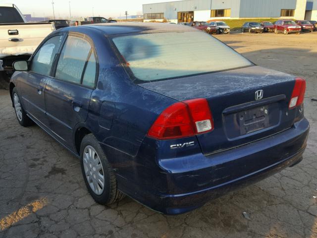 2HGES16544H601939 - 2004 HONDA CIVIC LX BLUE photo 3