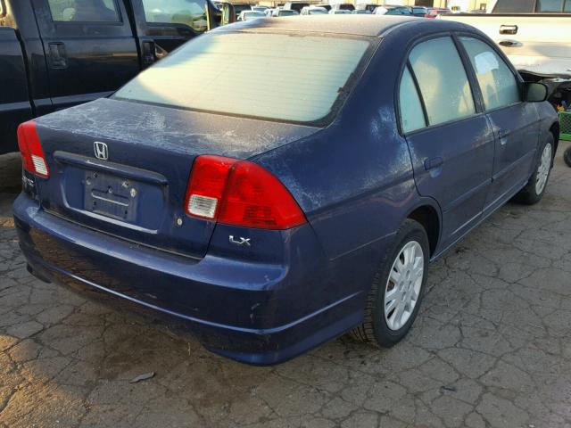 2HGES16544H601939 - 2004 HONDA CIVIC LX BLUE photo 4