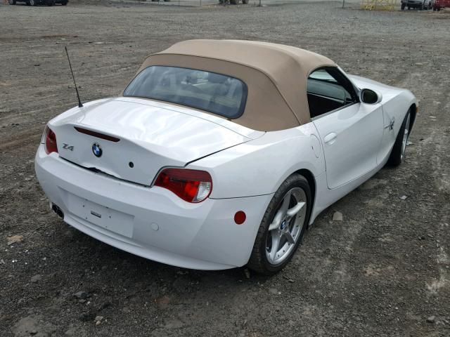 4USBU53517LX02381 - 2007 BMW Z4 3.0SI WHITE photo 4