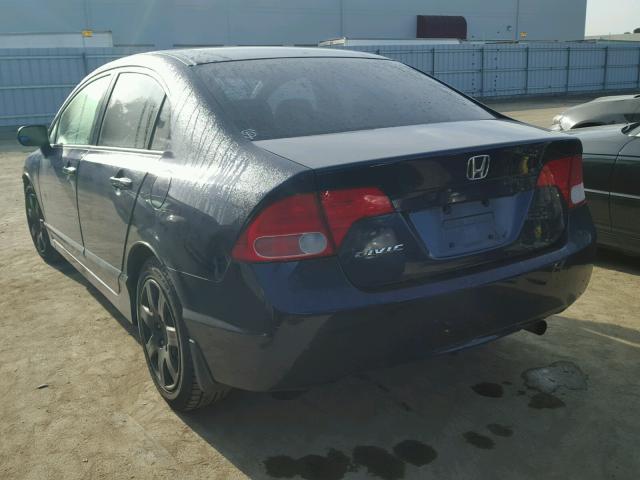 1HGFA16527L063739 - 2007 HONDA CIVIC LX BLUE photo 3