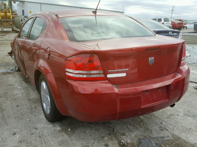 1B3LC46K88N652451 - 2008 DODGE AVENGER SE RED photo 3