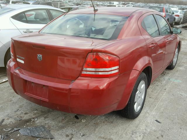 1B3LC46K88N652451 - 2008 DODGE AVENGER SE RED photo 4