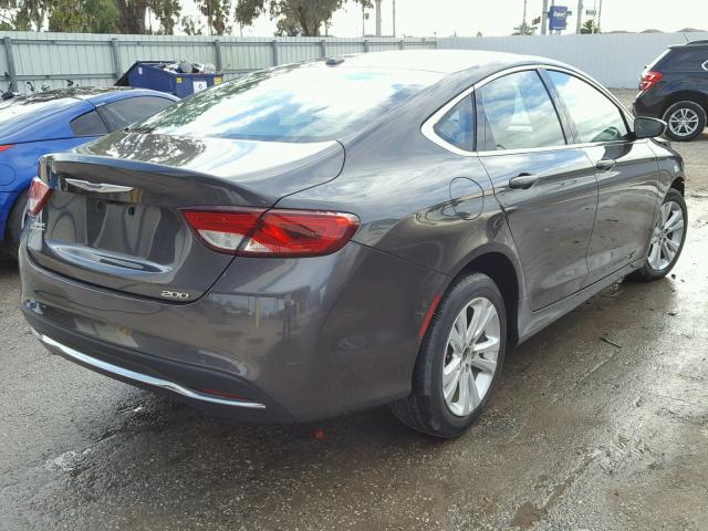 1C3CCCAB9FN597493 - 2015 CHRYSLER 200 LIMITE GRAY photo 4