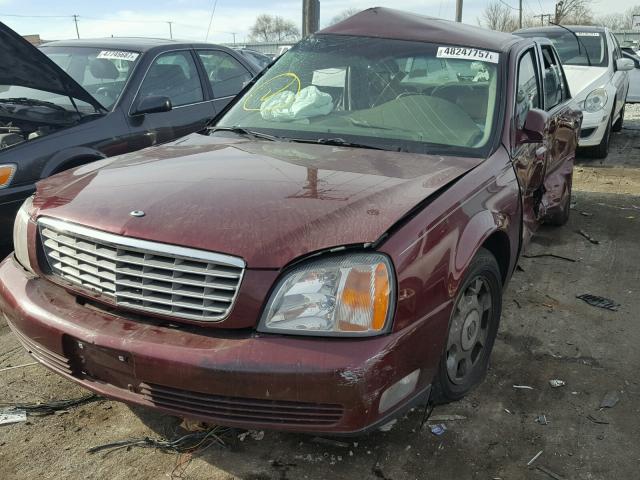 1G6KD54Y0YU248119 - 2000 CADILLAC DEVILLE MAROON photo 2