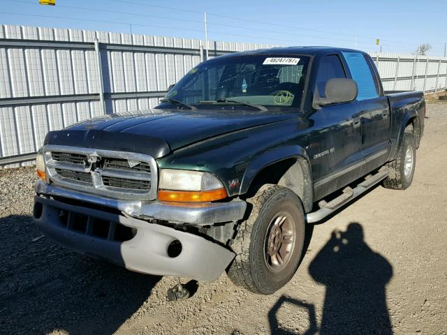 1B7GG2AN7YS777601 - 2000 DODGE DAKOTA QUA GREEN photo 2