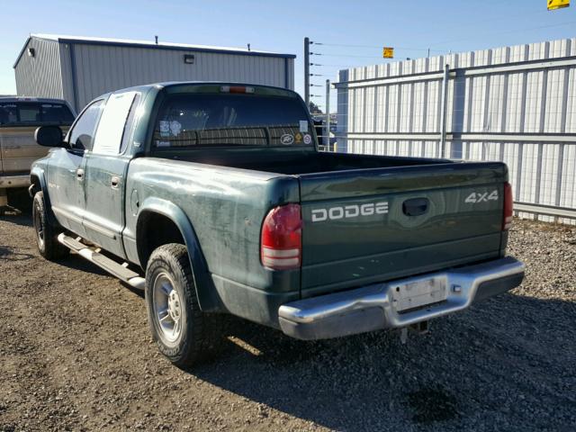 1B7GG2AN7YS777601 - 2000 DODGE DAKOTA QUA GREEN photo 3