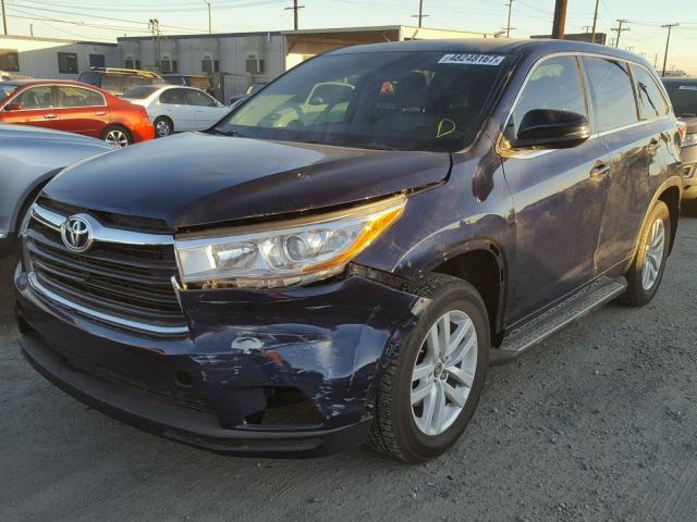 5TDBKRFH7GS345280 - 2016 TOYOTA HIGHLANDER BLUE photo 2