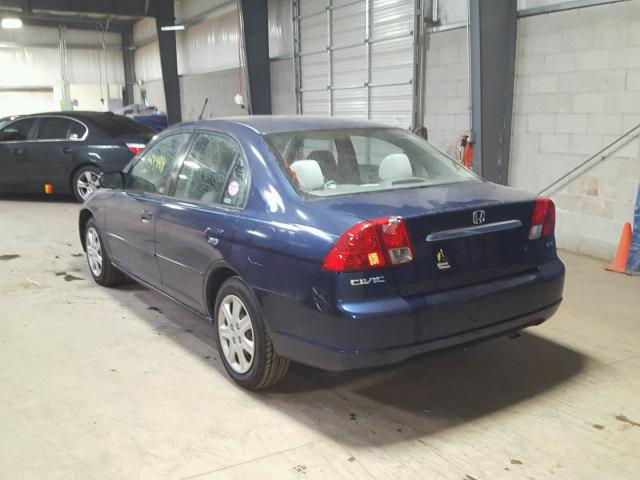 2HGES26713H516062 - 2003 HONDA CIVIC EX BLUE photo 3