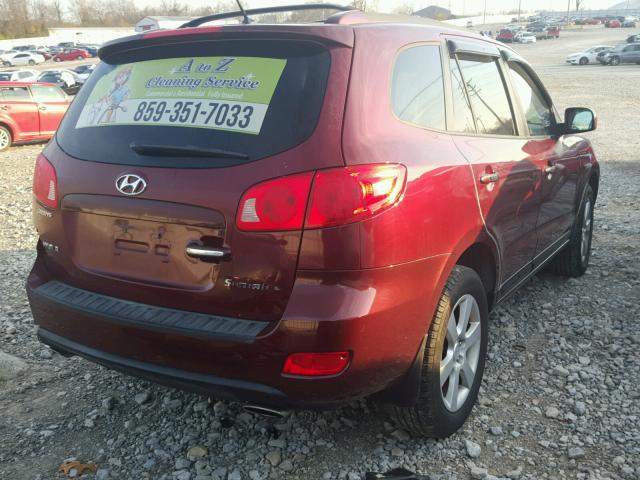 5NMSH73E87H012327 - 2007 HYUNDAI SANTA FE S MAROON photo 4