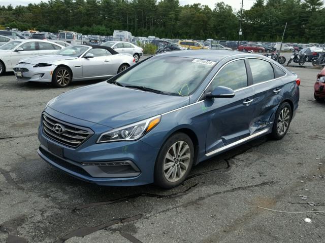 5NPE34AF4GH427637 - 2016 HYUNDAI SONATA SPO BLUE photo 2