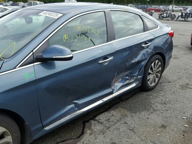 5NPE34AF4GH427637 - 2016 HYUNDAI SONATA SPO BLUE photo 9