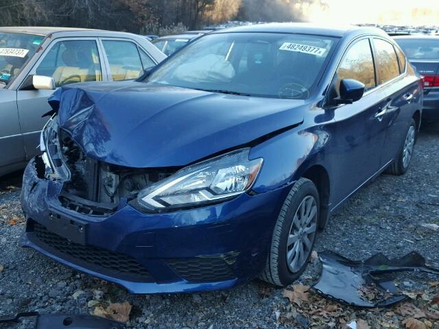 3N1AB7AP2GY249681 - 2016 NISSAN SENTRA S BLUE photo 2