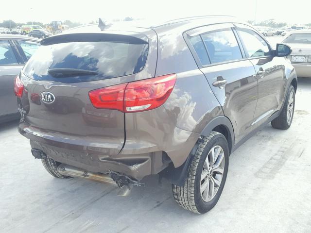 KNDPB3AC1F7742989 - 2015 KIA SPORTAGE L BROWN photo 4