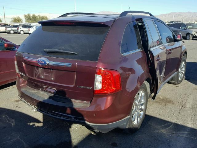 2FMDK3KC4BBA14145 - 2011 FORD EDGE LIMIT MAROON photo 4