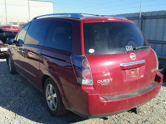 5N1BV28UX8N104163 - 2008 NISSAN QUEST S MAROON photo 3