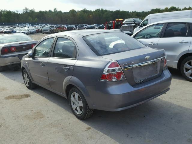 KL1TD56637B051718 - 2007 CHEVROLET AVEO BASE Szary zdjęcie 3