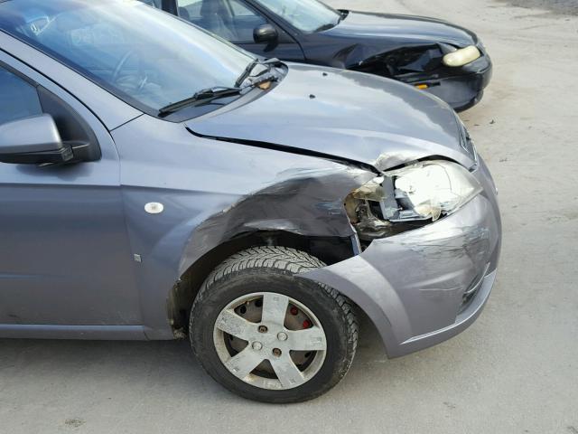 KL1TD56637B051718 - 2007 CHEVROLET AVEO BASE Szary zdjęcie 9