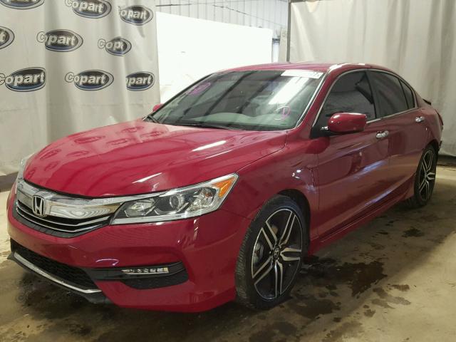 1HGCR2F17HA193589 - 2017 HONDA ACCORD SPO RED photo 2