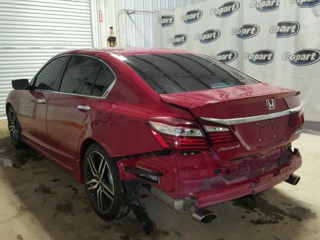 1HGCR2F17HA193589 - 2017 HONDA ACCORD SPO RED photo 3