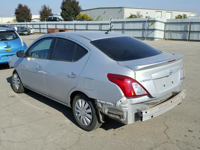 3N1CN7AP1FL832481 - 2015 NISSAN VERSA S SILVER photo 3