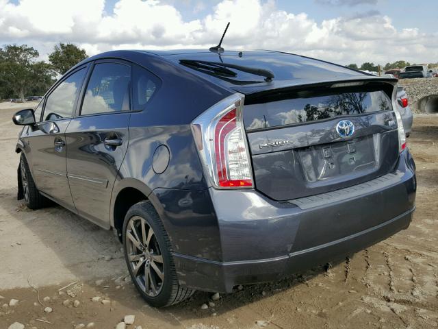 JTDKN3DU1C1497146 - 2012 TOYOTA PRIUS CHARCOAL photo 3