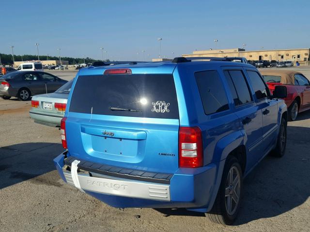 1J8FT48WX8D640053 - 2008 JEEP PATRIOT LI BLUE photo 4