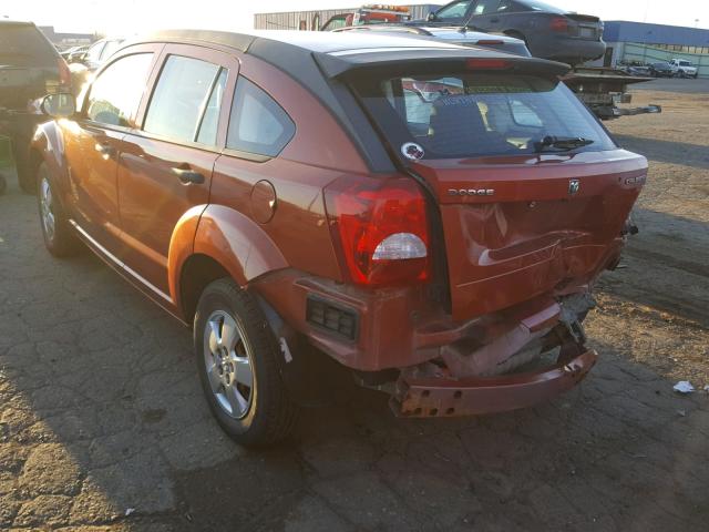 1B3HB28A09D228982 - 2009 DODGE CALIBER SE ORANGE photo 3