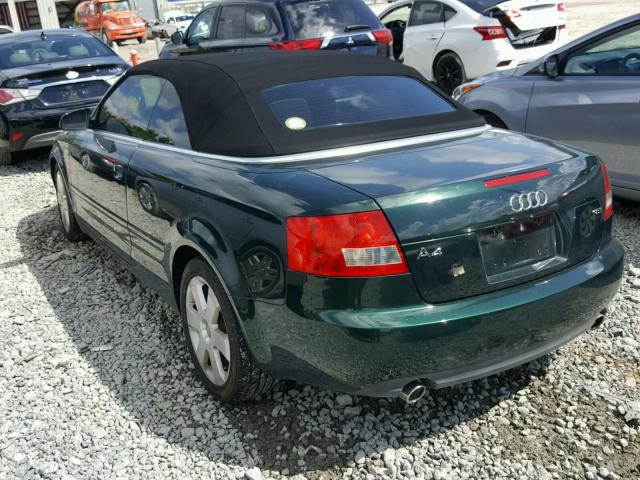 WAUAC48HX6K010705 - 2006 AUDI A4 1.8 CAB GREEN photo 3