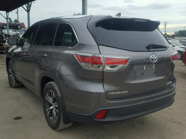 5TDJKRFH8GS318293 - 2016 TOYOTA HIGHLANDER ნაცრისფერი ფოტო 3