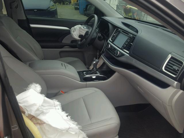 5TDJKRFH8GS318293 - 2016 TOYOTA HIGHLANDER ნაცრისფერი ფოტო 5