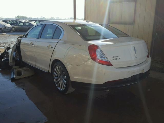 1LNHL9DK6DG615462 - 2013 LINCOLN MKS WHITE photo 3