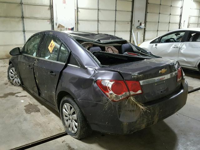 1G1PC5SH4B7107755 - 2011 CHEVROLET CRUZE LS GRAY photo 3