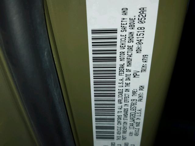 1C4AJWAG9DL657819 - 2013 JEEP WRANGLER S GREEN photo 10