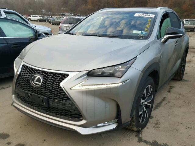 JTJBARBZ8F2017869 - 2015 LEXUS NX 200T GRAY photo 2