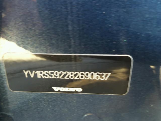 YV1RS592282690637 - 2008 VOLVO S60 2.5T BLUE photo 10