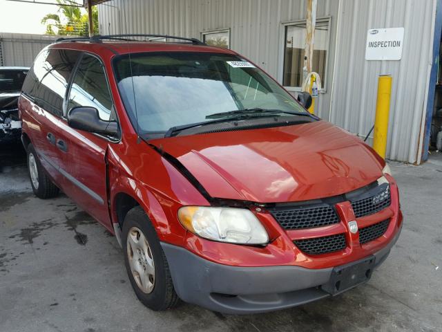 1B4GP25R02B721940 - 2002 DODGE CARAVAN SE RED photo 1