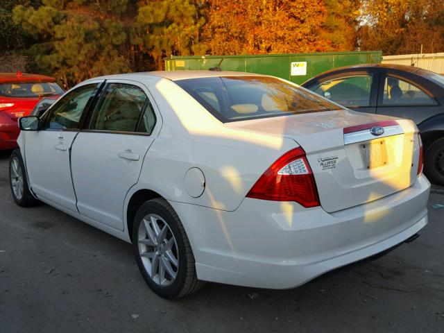 3FAHP0JA0CR177714 - 2012 FORD FUSION SEL WHITE photo 3