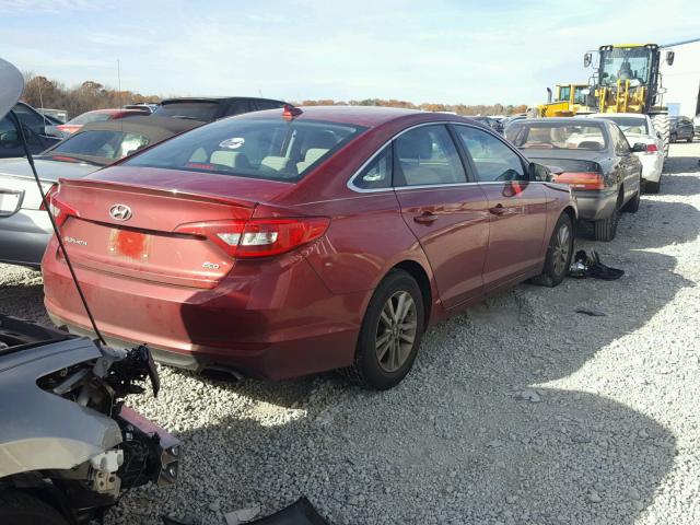 5NPE24AA6GH420731 - 2016 HYUNDAI SONATA ECO MAROON photo 4