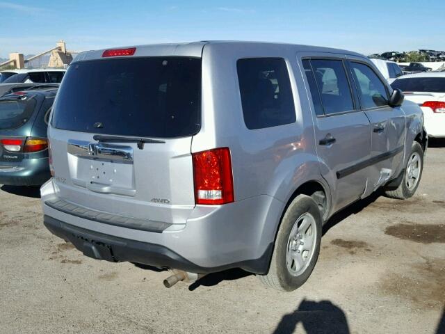 5FNYF4H21FB075766 - 2015 HONDA PILOT LX SILVER photo 4