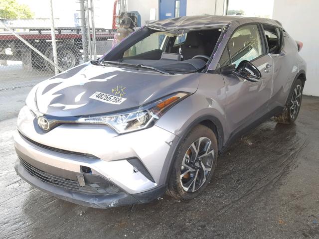 JTNKHMBX8K1012375 - 2019 TOYOTA C-HR XLE GRAY photo 2