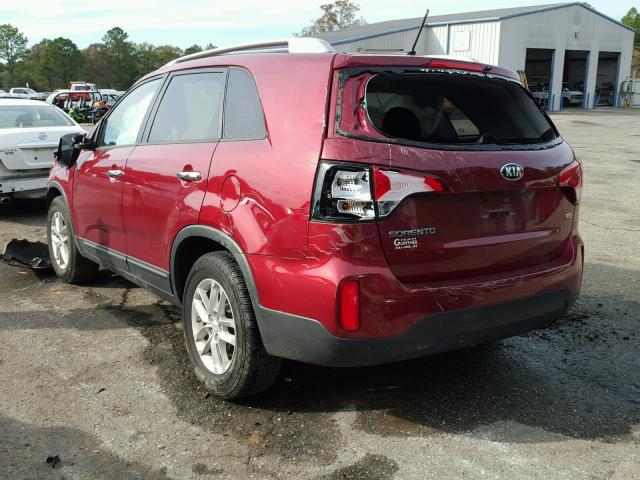 5XYKT3A64FG609454 - 2015 KIA SORENTO LX RED photo 3