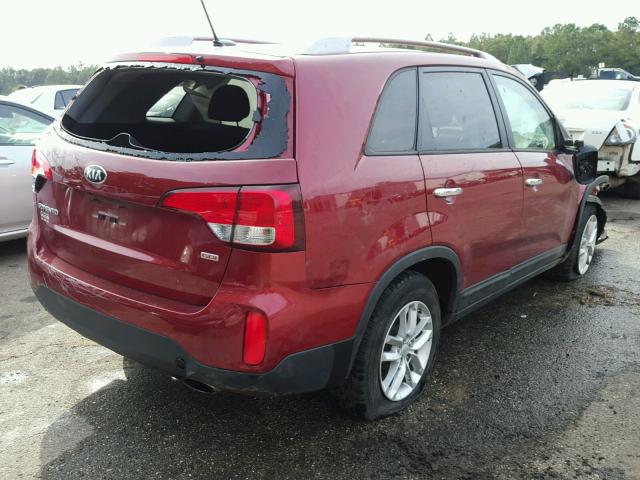 5XYKT3A64FG609454 - 2015 KIA SORENTO LX RED photo 4